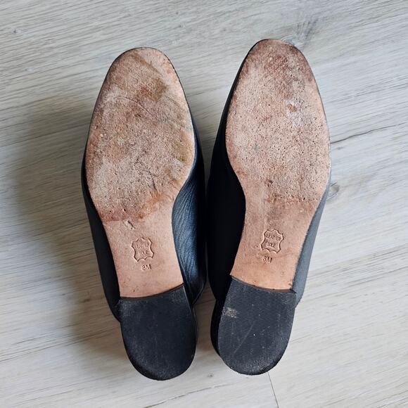 Tory Burch Amelia Backless Loafer Slide Mule Flat Black Leather sz 8 - Picture 4 of 4